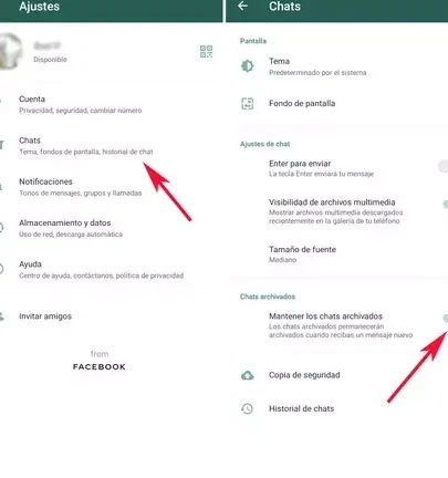 chats archivados whatsapp android accede a ellos